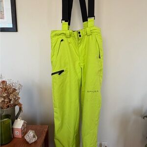 Spyder Youth Neon Green Ski Pants